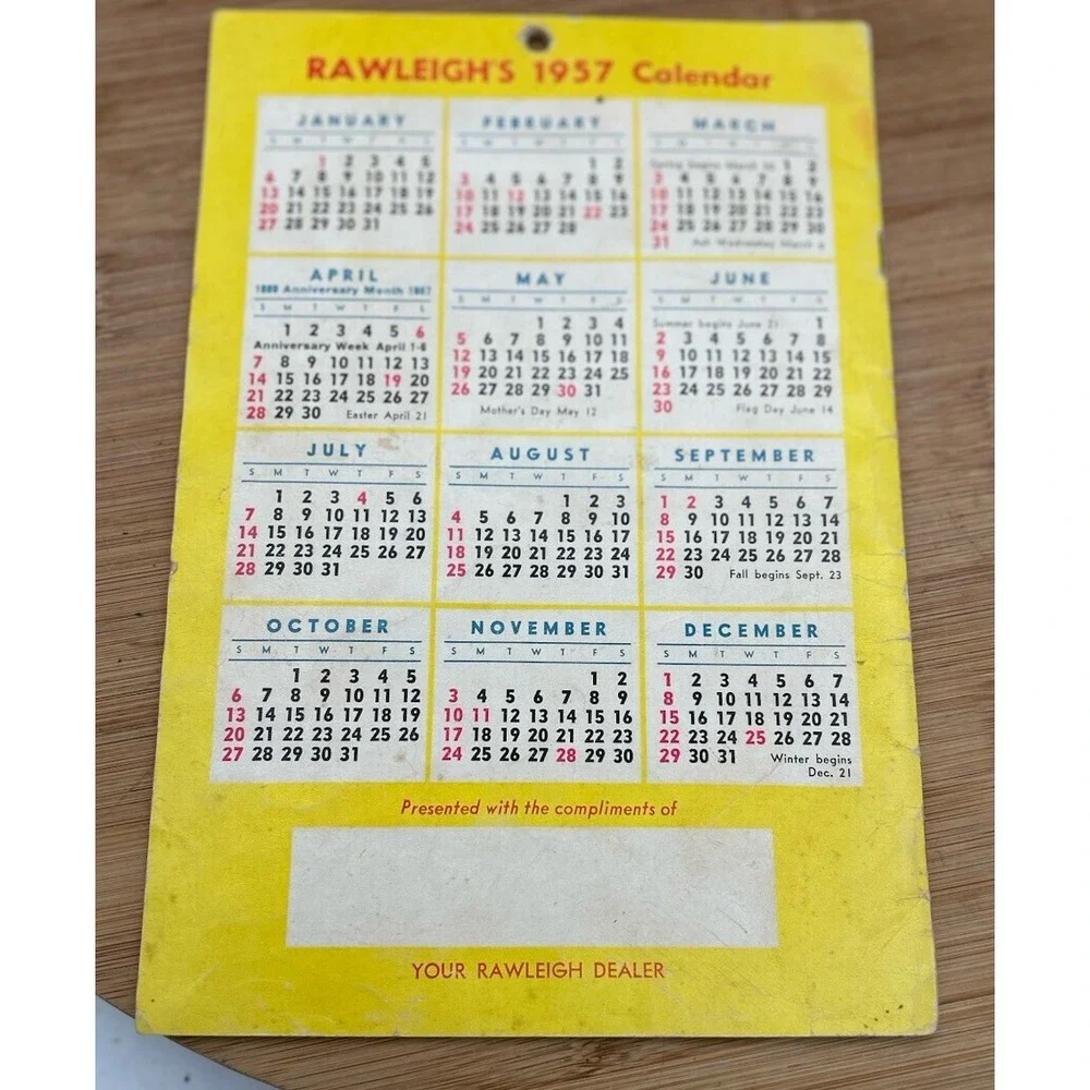 Rawleigh's Good‎ Health Guide 1957 Almanac & Cook Book Calendar